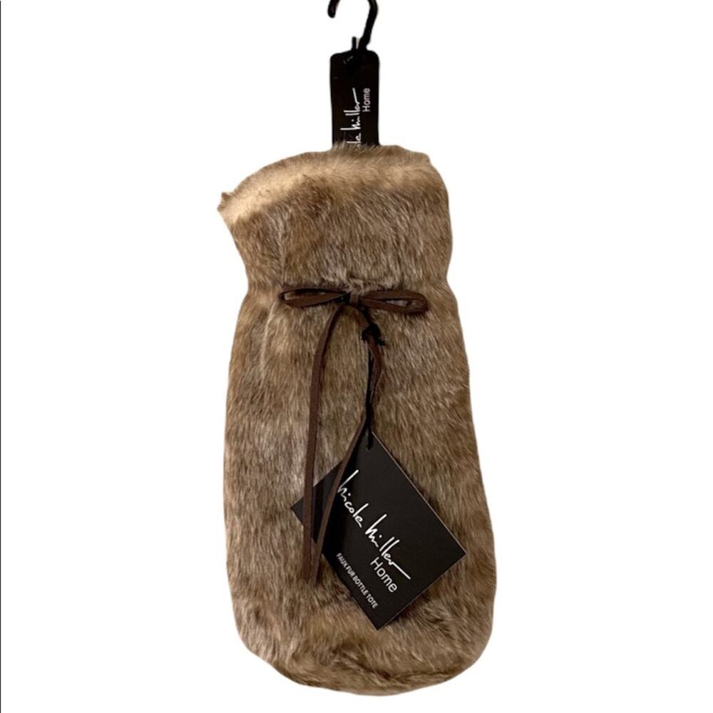 Nicole Miller Faux Fur Bottle Tote
